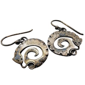 Far Fetched Mexico Vintage Sterling Snake Earrings
