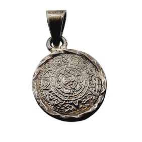 Vintage Sterling Mayan Aztec Calendar Pendant