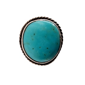 Southwest Sterling Turquoise Ring Sz 2.5
