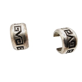Taxco TV-148 Stamped Sterling Petite Hoop Earrings