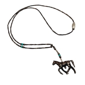 Liquid Sterling Silver Horse Turquoise Necklace