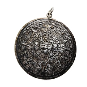 Mexico Eagle 52 Sterling Aztec Calendar Pendant