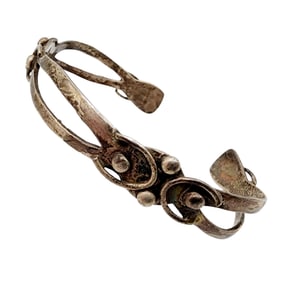 Signed 'AC' Taxco Vintage Sterling Cuff Bracelet