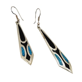 Vintage Alpaca Inlay Earrings