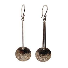 Signed 'ATI' Mexico Vintage Sterling Dangle Earrings