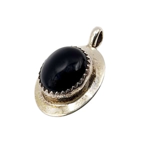 Signed 'V.TR' Sterling Onyx Pendant