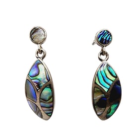 Vintage Signed Sterling Abalone Earrings