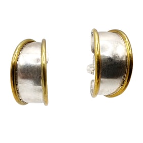 Taxco TB-150 Vintage Sterling Half Hoop Earrings