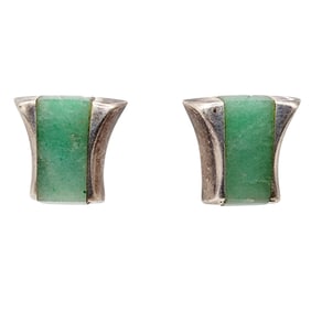 Taxco TL-70 Mexico Vintage Sterling Stone Earrings
