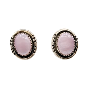 Vintage Navajo Sterling Mother of Pearl Earrings