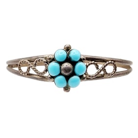 Dishta Zuni Sterling Turquoise Cuff Bracelet