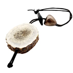 Vintage Leather Antler Sterling Necklace
