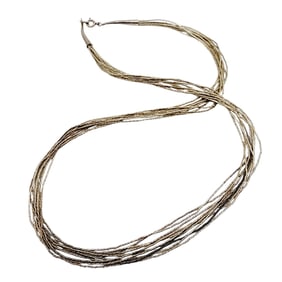 Vintage Sterling Textured Liquid Silver Necklace