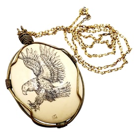 Signed Scrimshaw? Eagle Pendant
