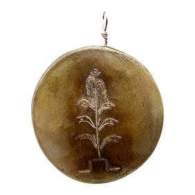 Vintage Signed Native American Reversible Corn Figure Pendant