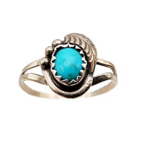 Navajo Sterling Turquoise Ring Sz 9.25