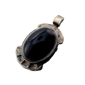 Navajo Sterling Onyx Pendant