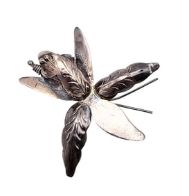 Mexico TH-04 Sterling Iris Flower Brooch