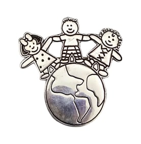 EFS Mexico Sterling Children World Brooch