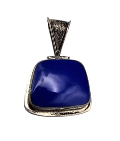 Mexico TJ-86 Sterling Lapis Hinge Pendant