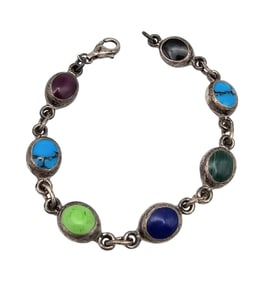 Mexico T4-120? Sterling Multi Stone Bracelet