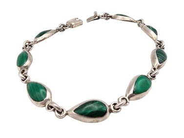 Mexico TS-102 Sterling Malachite Bracelet
