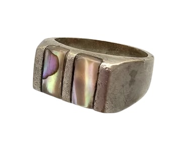 Mexico Sterling Abalone Ring Size 8.75