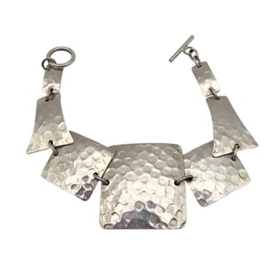 Mexico Sterling Hammered Toggle Bracelet