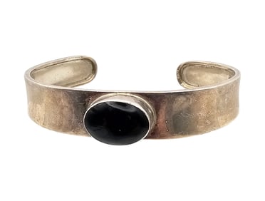 Mexico Sterling Onyx Cuff Bracelet