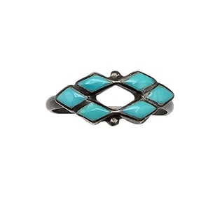 Sterling Turquoise Ring Size 7.25