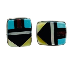 Zuni Sterling Stud Earrings 1.09 G