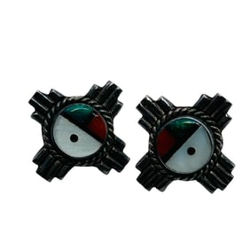 Zuni Vintage Sterling Stud Earrings 1.94 G