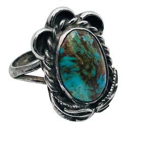 Navajo Wyman Turquoise Sterling Ring Size 6.5, 7.7 G