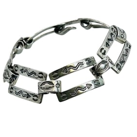 Navajo Sterling Link Bracelet 18 G
