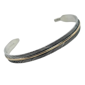 Lena Platero Southwest Sterling Gold Filled Cuff Bracelet 10.53 G
