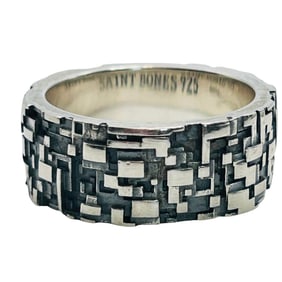 SAINT BONES Sterling Pixel Ring Size 7, 9.4 G