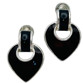 MONET Sterling Heart Pushback Earrings 7.95 G