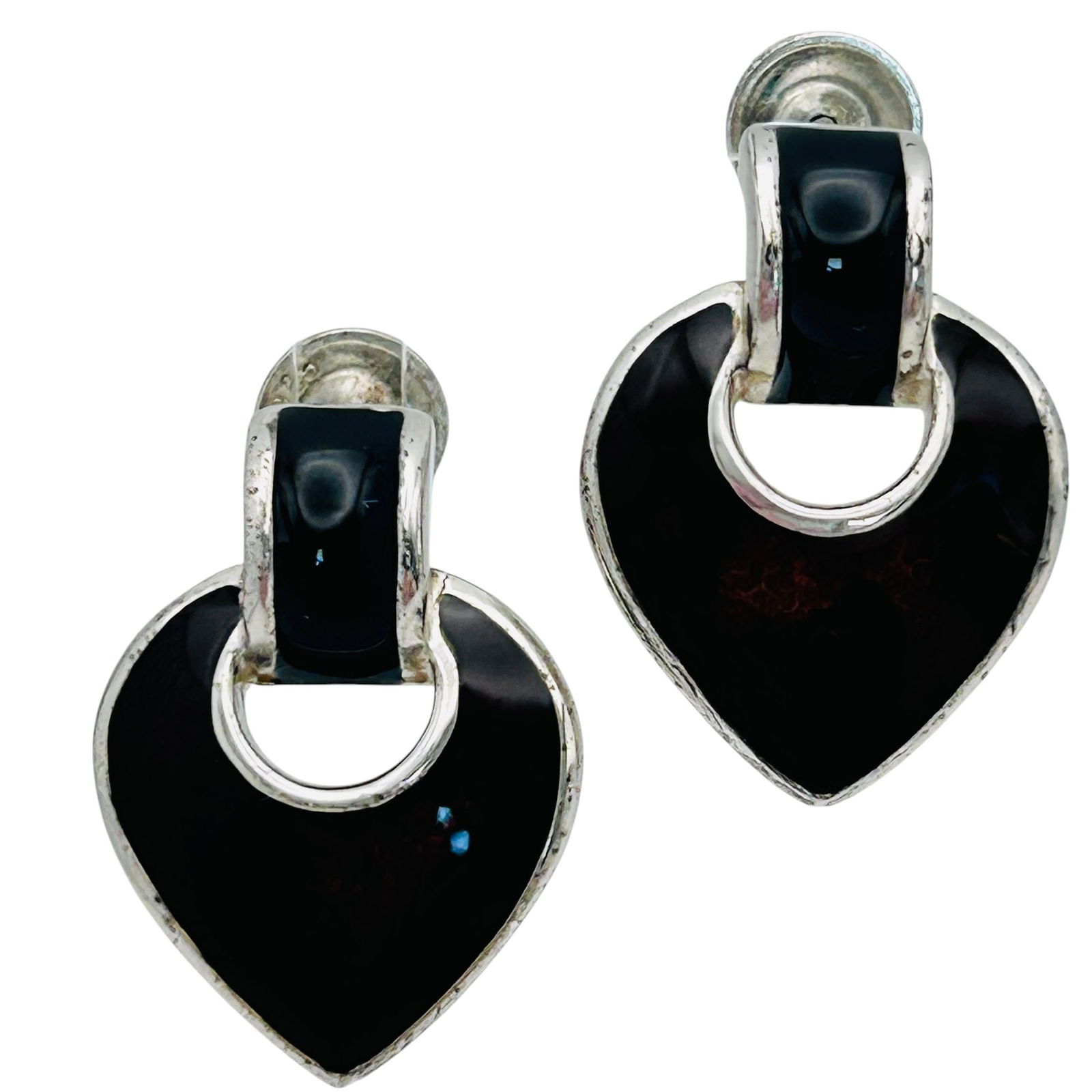 MONET Sterling Heart Pushback Earrings 7.95 G (1 of 7)