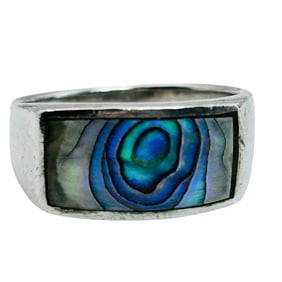 Abalone Sterling Ring Size 6.5, 3.64 G
