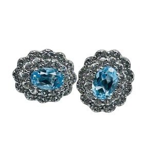 PAJ Topaz And Spinel Sterling Earrings 2.43 G