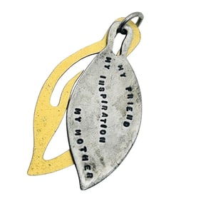 Kathy Bransfield Sterling 2 Piece Leaf Pendant 4.24 G Engraved
