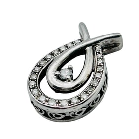 Kirsten Severin Denmark Diamond Sterling Pendant 2.07 G