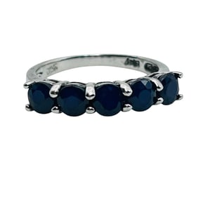 DJoy, Sapphire, Five Stone Sterling Ring Size 5, 2.08 G