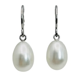 Sterling Pearl Drop Earrings 2.03 G