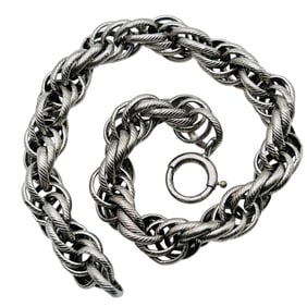 Sterling Thick Rope Chain Bracelet 22.6 G