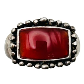 A Carnelian Sterling Ring, Size 7, 6.38g