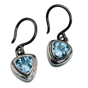 Lori Bonn Sterling Topaz Dangle Earrings 3.87 G