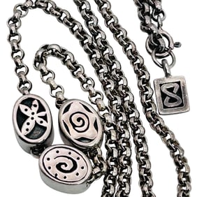 Bocco Sterling Slide Bead Necklace 18.65 G