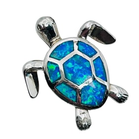 Opal Sterling Turtle Pendant 2.94 G