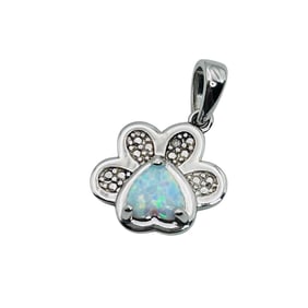 SUN Opal Sterling Dog Paw Pendant 1.27 G